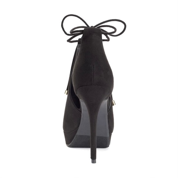 NIB Apt. 9 Lace-Up Platform Stiletto Heels Faux Suede Brown Size 9 - Picture 3 of 11